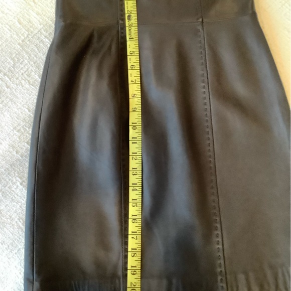 Like new. Buttery soft black LEATHER high waist skirt. Fully lined in polyester. - Picture 7 of 7